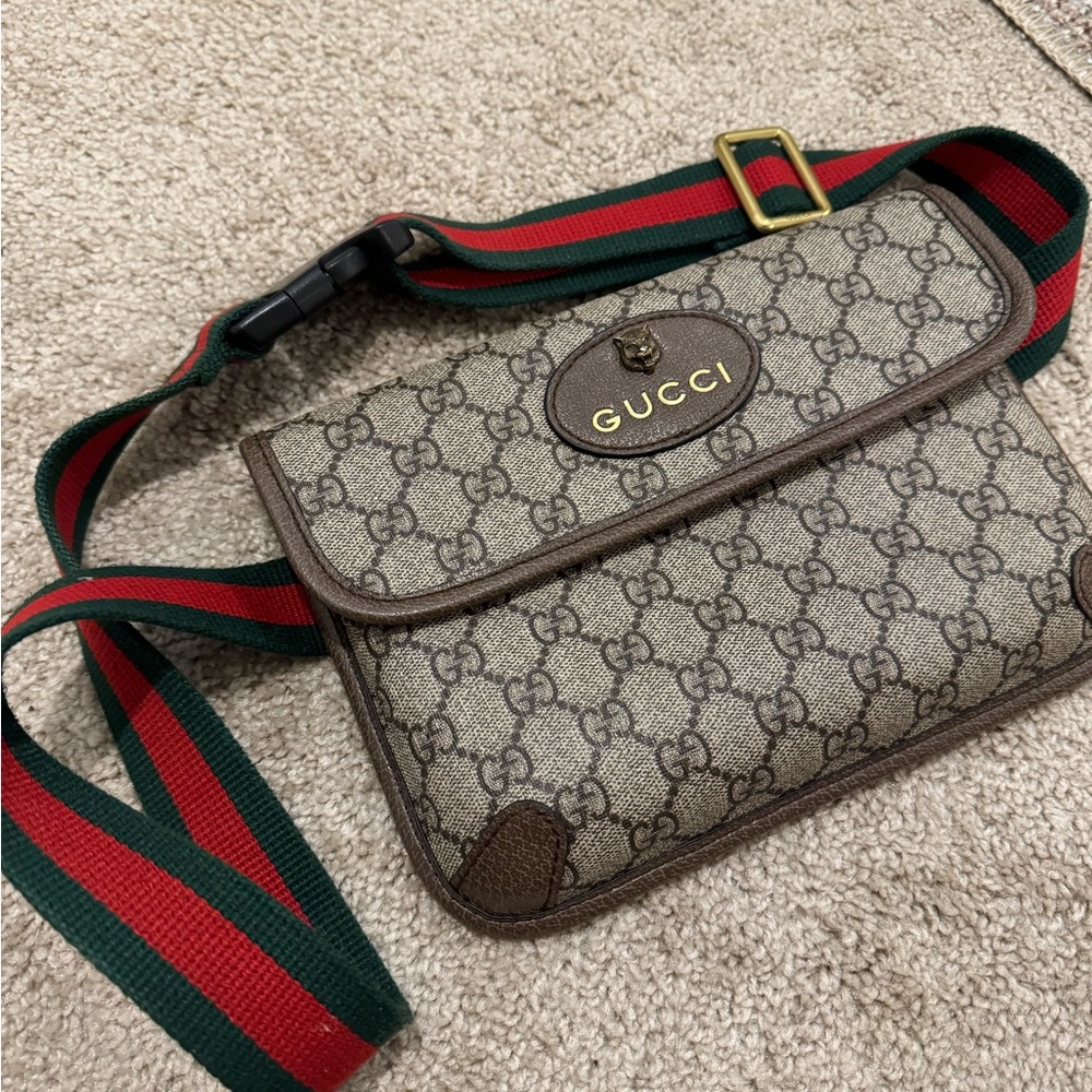 Original GG Supreme Canvas Ophidia Belt Bag 100% Authentic